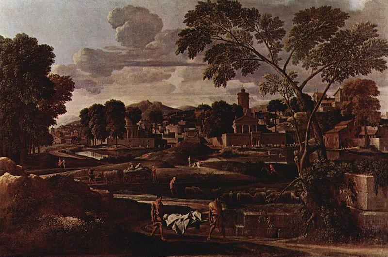 Nicolas Poussin Landschaft mit dem Begrabnis des Phokos oil painting picture